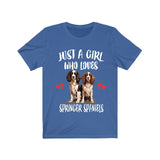 Just A Girl Who Loves Springer Spaniels Dogs Shirt, Dog Lover Shirt, Springer Spaniel Dog, Animal Toddler Infant Kids Gift T-Shirt Image 3