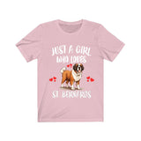 Just A Girl Who Loves St. Bernards Dogs Shirt, Dog Lover Shirt, St. Bernard Dog, Animal Toddler Infant Kids Gift T-Shirt Image 2