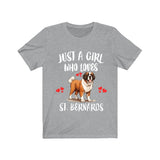 Just A Girl Who Loves St. Bernards Dogs Shirt, Dog Lover Shirt, St. Bernard Dog, Animal Toddler Infant Kids Gift T-Shirt Image 3
