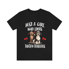 Just A Girl Who Loves Tibetan Terriers Dogs Shirt - Tibetan Terrier print design