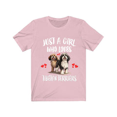 Just A Girl Who Loves Tibetan Terriers Dogs Shirt - Tibetan Terrier print design