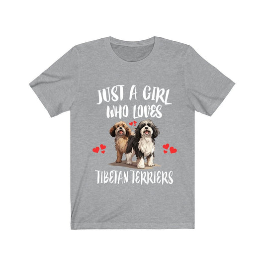 Just A Girl Who Loves Tibetan Terriers Dogs Shirt - Tibetan Terrier print design