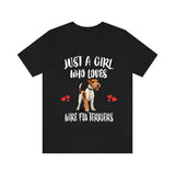 Just A Girl Who Loves Wire Fox Terriers Shirt, Dog Lover Shirt, Wire Fox Terrier Dog, Animal Toddler Infant Kids Gift T-Shirt Image 1