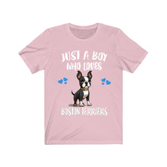 Just A Boy Who Loves Boston Terriers Shirt - Boston Terrier print design