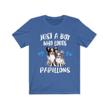 Just A Boy Who Loves Papillons Dogs Shirt, Dog Lover Shirt, Papillon Dog, Animal Toddler Infant Kids Gift T-Shirt Image 1
