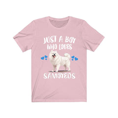 Just A Boy Who Loves Samoyeds Dogs Shirt - Samoyed print design