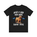 Just ABoy Who Loves Shar-peis Dogs Shirt, Dog Lover Shirt, Shar-pei Dog, Animal Toddler Infant Kids Gift T-Shirt Image 1