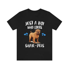 Just A Boy Who Loves Shar Peis Dogs Shirt - Shar-Pei print design