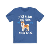 Just A Boy Who Loves Akitas Shirt, Dog Lover Shirt, Akita Dog, Animal Toddler Infant Kids Gift T-Shirt Image 2
