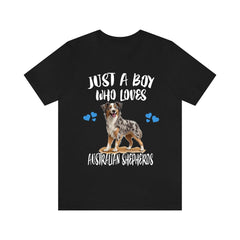 Just A Boy Who Loves Australian Shepherds Shirt - Australian Shepherd print design