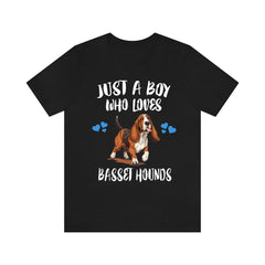 Just A Boy Who Loves Basset Hounds Shirt - Basset Hound print design