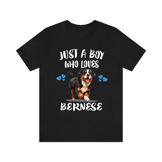 Just A Boy Who Loves Bernese Mountain Dogs Shirt - Bernese print design