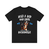 Just A Boy Who Loves Bernese Shirt, Dog Lover Shirt, Bernese Dog, Animal Toddler Infant Kids Gift T-Shirt Image 2