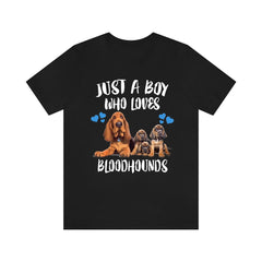Just A Boy Who Loves Bloodhounds Shirt - Bloodhound print design