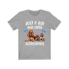 Just A Boy Who Loves Bloodhounds Shirt - Bloodhound print design