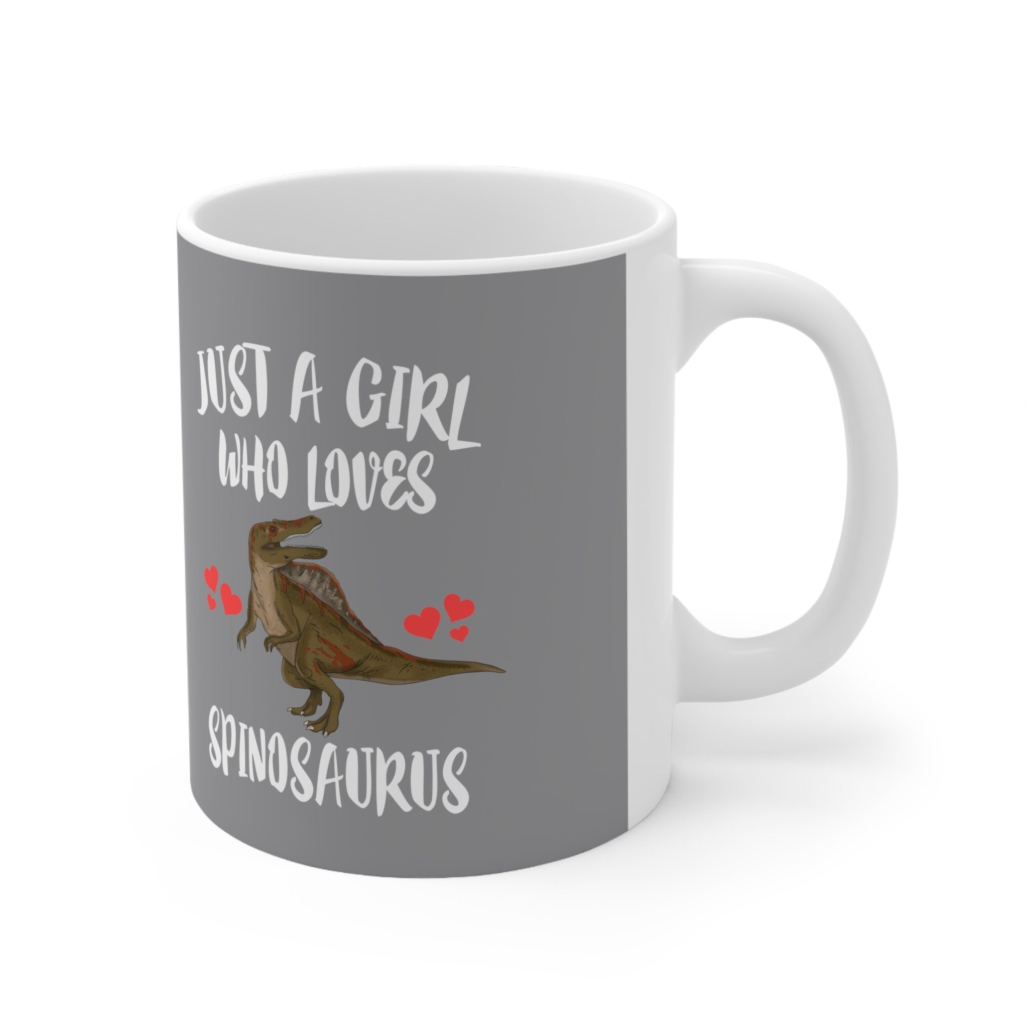 Just A Girl Who Loves Spinosaurus Dinosaur Tea Coffee Mug, Spinosaurus Lover Gift, Spinosaurus Animal Mug Image 2