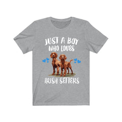 Just A Boy Who Loves Irish Setters Dogs Shirt - Irish Setter print design