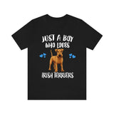Just A Boy Who Loves Irish Terriers Dogs Shirt, Dog Lover Shirt, Irish Terrier Dog, Animal Toddler Infant Kids Gift T-Shirt Image 2