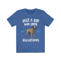 Just A Boy Who Loves Irish Wolfhounds Dogs Shirt - Irish Wolfhound print design