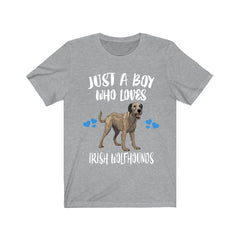 Just A Boy Who Loves Irish Wolfhounds Dogs Shirt - Irish Wolfhound print design