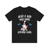 Just A Boy Who Loves Japanese Chins Dogs Shirt, Dog Lover Shirt, Japanese Chin Dog, Animal Toddler Infant Kids Gift T-Shirt Image 3