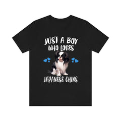 Just A Boy Who Loves Japanese Chins Dogs Shirt - Japanese Chin print design