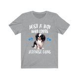 Just A Boy Who Loves Japanese Chins Dogs Shirt, Dog Lover Shirt, Japanese Chin Dog, Animal Toddler Infant Kids Gift T-Shirt Image 1