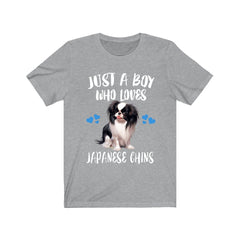 Just A Boy Who Loves Japanese Chins Dogs Shirt - Japanese Chin print design