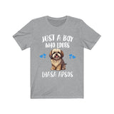 Just A Boy Who Loves Lhasa Apsos Dogs Shirt, Dog Lover Shirt, Lhasa Apso Dog, Animal Toddler Infant Kids Gift T-Shirt Image 1