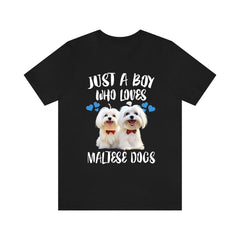 Just A Boy Who Loves Maltese Dogs Shirt - Maltese print design