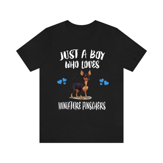 Just A Boy Who Loves Miniature Pinschers Dogs Shirt - Miniature Pinscher print design