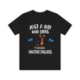 Just A Boy Who Loves Miniature Pinschers Dogs Shirt, Dog Lover Shirt, Miniature Pinscher Dog, Animal Toddler Infant Kids Gift T-Shirt Image 2