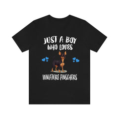 Just A Boy Who Loves Miniature Pinschers Dogs Shirt - Miniature Pinscher print design