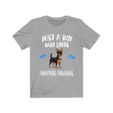 Just A Boy Who Loves Miniature Pinschers Dogs Shirt, Dog Lover Shirt, Miniature Pinscher Dog, Animal Toddler Infant Kids Gift T-Shirt Image 1