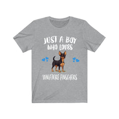 Just A Boy Who Loves Miniature Pinschers Dogs Shirt - Miniature Pinscher print design