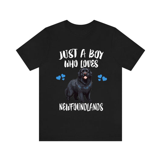 Just A Boy Who Loves Newfoundlands Dogs Shirt - Newfoundland print design