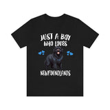 Just A Boy Who Loves Newfoundlands Dogs Shirt, Dog Lover Shirt, Newfoundland Dog, Animal Toddler Infant Kids Gift T-Shirt Image 2
