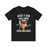 Just A Boy Who Loves Pekingese Dogs Shirt, Dog Lover Shirt, Pekingese Dog, Animal Toddler Infant Kids Gift T-Shirt Image 3