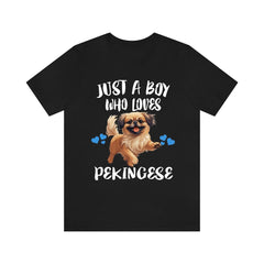 Just A Boy Who Loves Pekingese Dogs Shirt - Pekingese print design