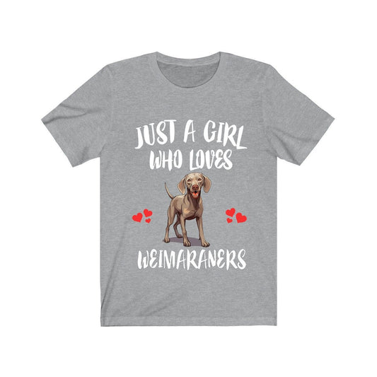 Just A Girl Who Loves Weimaraners Shirt, Dog Lover Shirt, Weimaraner Dog, Animal Toddler Infant Kids Gift T-Shirt Image 2