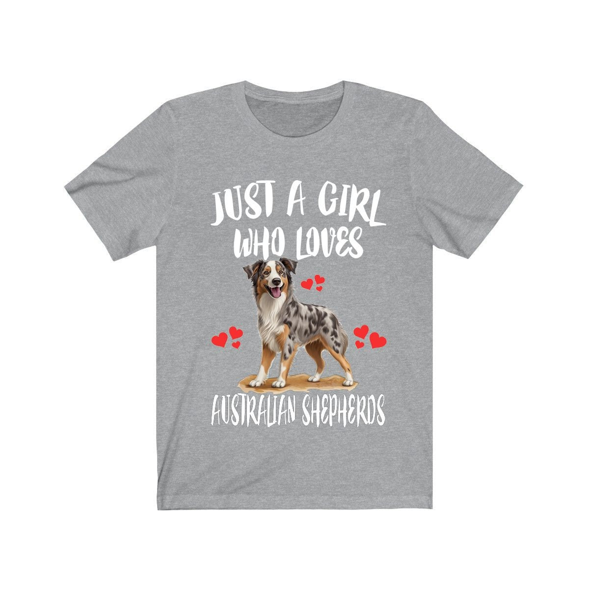 Just A Girl Who Loves Australian Shepherds Shirt, Dog Lover Shirt,  Australian Shepherd Dog, Animal Toddler Infant Kids Gift T-Shirt Image 1