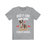 Just A Girl Who Loves Australian Shepherds Shirt, Dog Lover Shirt,  Australian Shepherd Dog, Animal Toddler Infant Kids Gift T-Shirt Image 1
