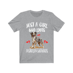 Just A Girl Who Loves Australian Shepherds Shirt - Australian Shepherd print design