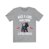 Just A Girl Who Loves Scottish Terriers Shirt, Dog Lover Shirt, Scottish Terrier Dog, Animal Toddler Infant Kids Gift T-Shirt Image 1