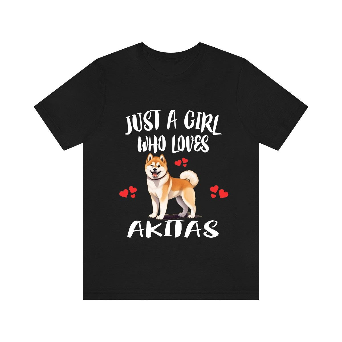 Just A Girl Who Loves Akitas Shirt, Dog Lover Shirt, Akita Dog, Animal Toddler Infant Kids Gift T-Shirt Image 1