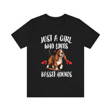 Just A Girl Who Loves Basset Hounds Shirt, Dog Lover Shirt, Basset Hound Dog, Animal Toddler Infant Kids Gift T-Shirt Image 4