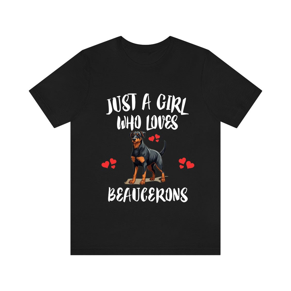 Just A Girl Who Loves Beaucerons Shirt, Dog Lover Shirt, Beauceron Dog, Animal Toddler Infant Kids Gift T-Shirt Image 2