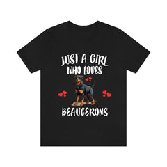 Just A Girl Who Loves Beaucerons Dogs Shirt - Beauceron print design