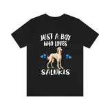 Just A Boy Who Loves Salukis Dogs Shirt, Dog Lover Shirt, Saluki Dog, Animal Toddler Infant Kids Gift T-Shirt Image 1