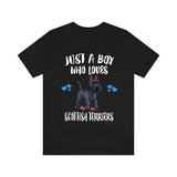 Just A Boy Who Loves Scottish Terriers Shirt, Dog Lover Shirt, Scottish Terrier Dog, Animal Toddler Infant Kids Gift T-Shirt Image 3